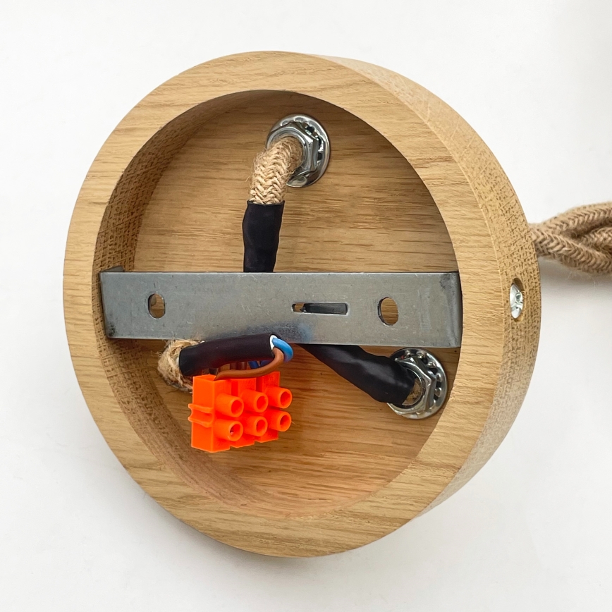 Lampa wisząca na lince LOOMIS 3xE27/15W/230V 83 cm beżowa/dąb