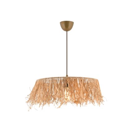 Lampa wisząca na lince MARISKA 1xE27/40W/230V, abażur z rafii