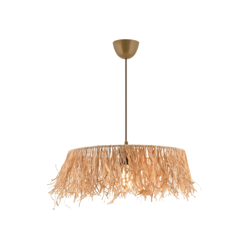 Lampa wisząca na lince MARISKA 1xE27/40W/230V, abażur z rafii