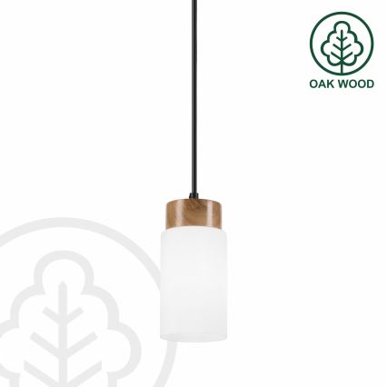 Lampa wisząca na lince MARKUS 1xE27/15W/230V czarny/dąb