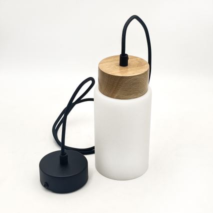 Lampa wisząca na lince MARKUS 1xE27/15W/230V czarny/dąb