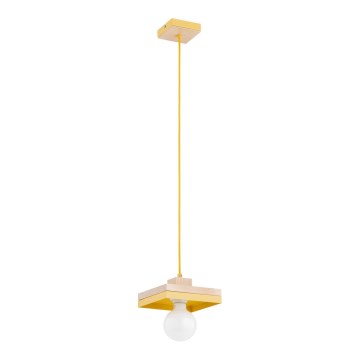 Lampa wisząca na lince MIKO 1xE27/15W/230V żółta/beżowa