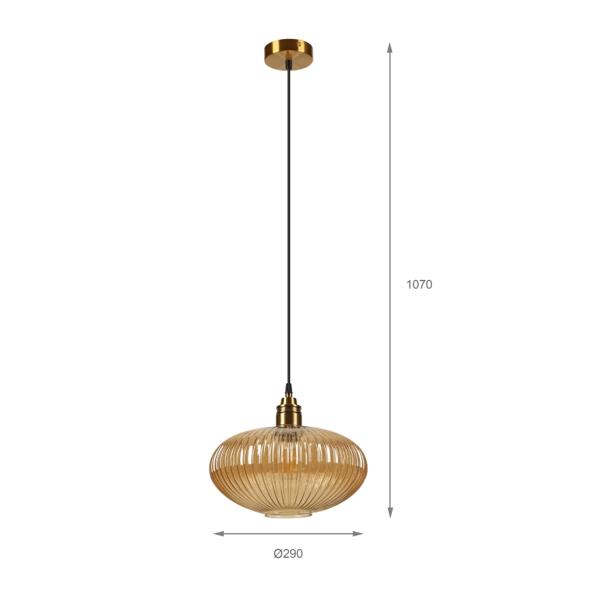 Lampa wisząca na lince MILOU 1xE27/15W/230V, kolor: złoty/dymny beż