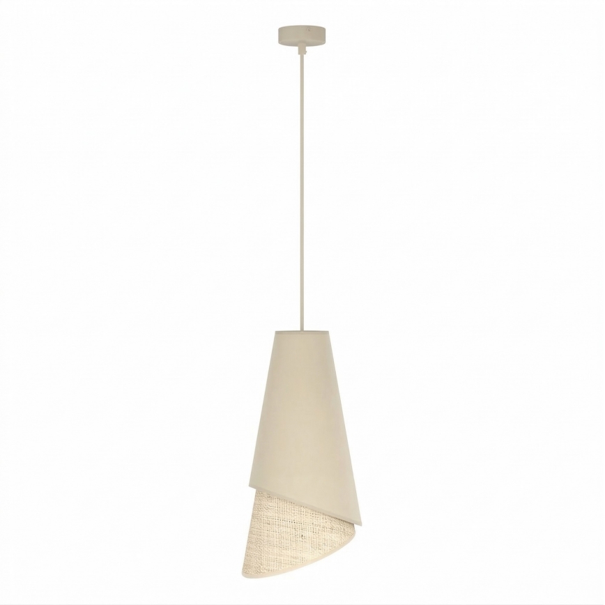 Lampa wisząca na lince MODA 1xE27/15W/230V beżowa/rattan