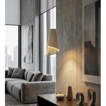 Lampa wisząca na lince MODA 1xE27/15W/230V beżowa/rattan