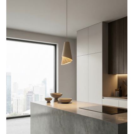 Lampa wisząca na lince MODA 1xE27/15W/230V beżowa/rattan