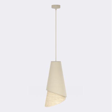 Lampa wisząca na lince MODA 1xE27/15W/230V beżowa/rattan