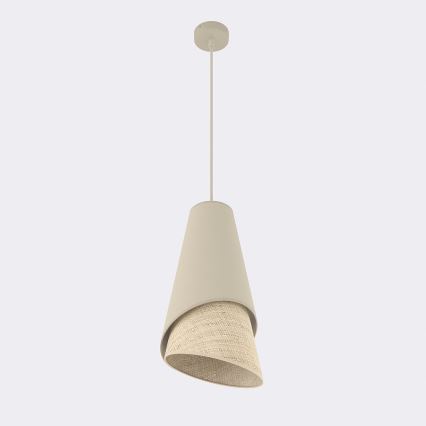 Lampa wisząca na lince MODA 1xE27/15W/230V beżowa/rattan