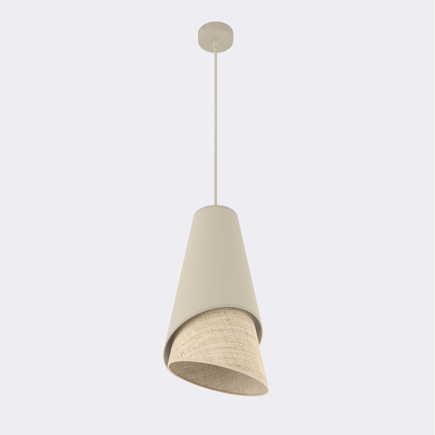 Lampa wisząca na lince MODA 1xE27/15W/230V beżowa/rattan