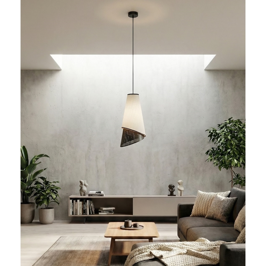 Lampa wisząca na lince MODA 1xE27/15W/230V szara/czarna