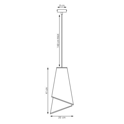 Lampa wisząca na lince MODA 1xE27/15W/230V szara/czarna