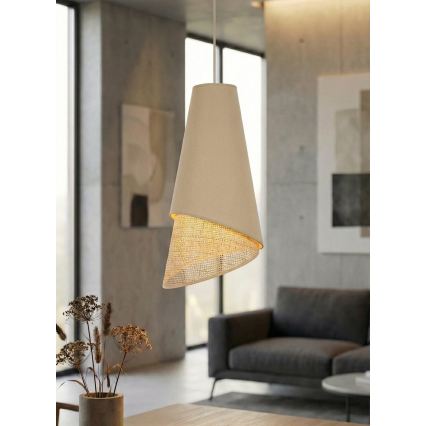Lampa wisząca na lince MODA 3xE27/15W/230V beżowa/rattan