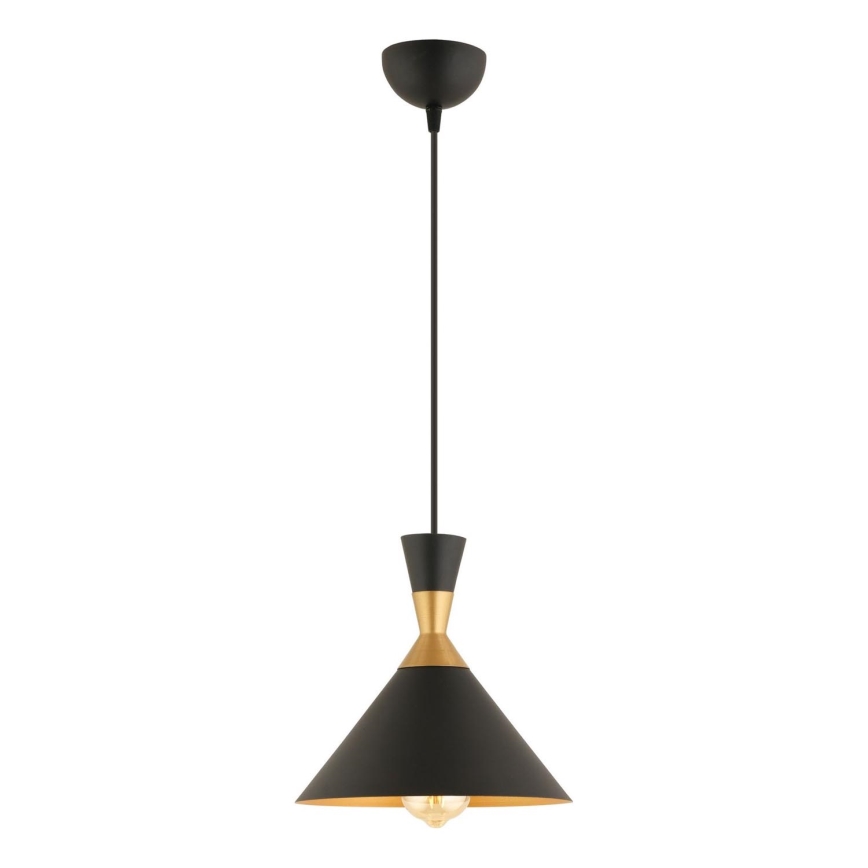 Lampa wisząca na lince MONZA 1xE27/40W/230V śr. 25 cm czarna/złota