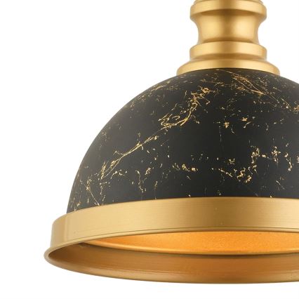 Lampa wisząca na lince MONZA 1xE27/40W/230V śr. 29 cm czarna/brązowa