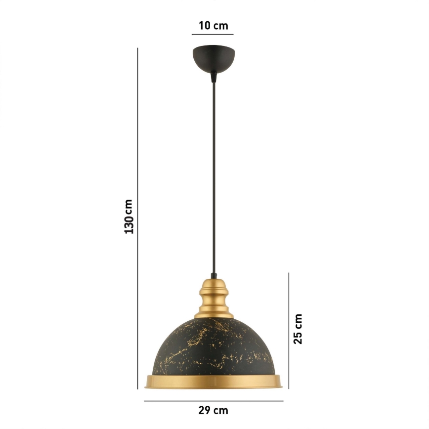 Lampa wisząca na lince MONZA 1xE27/40W/230V śr. 29 cm czarna/brązowa