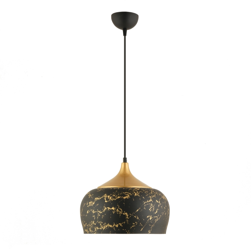 Lampa wisząca na lince MONZA 1xE27/40W/230V śr. 30 cm czarna/brązowa