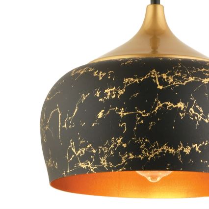 Lampa wisząca na lince MONZA 1xE27/40W/230V śr. 30 cm czarna/brązowa