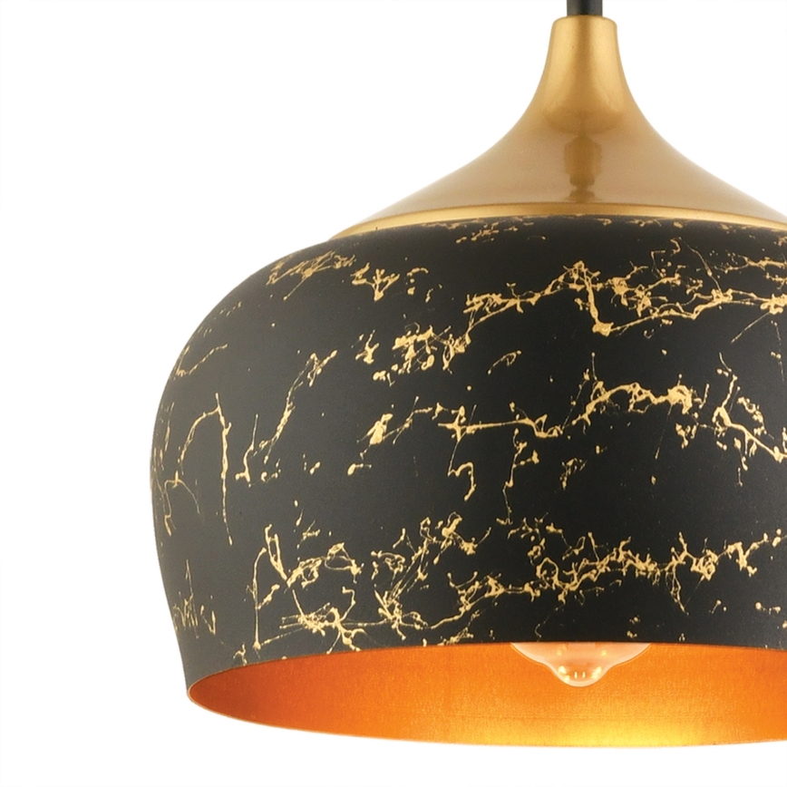 Lampa wisząca na lince MONZA 1xE27/40W/230V śr. 30 cm czarna/brązowa