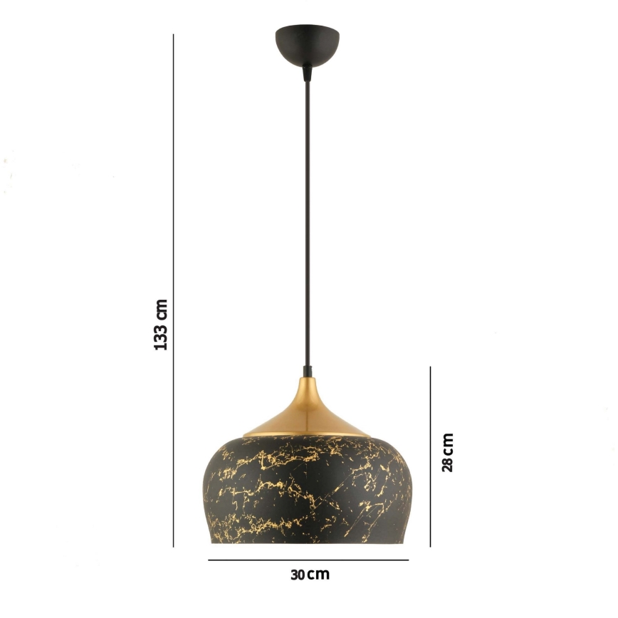 Lampa wisząca na lince MONZA 1xE27/40W/230V śr. 30 cm czarna/brązowa