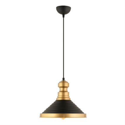 Lampa wisząca na lince MONZA 1xE27/40W/230V śr. 30 cm czarna/złota