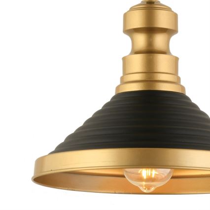 Lampa wisząca na lince MONZA 1xE27/40W/230V śr. 30 cm czarna/złota