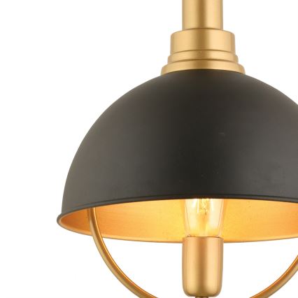 Lampa wisząca na lince MONZA 1xE27/40W/230V śr. 30 cm czarna/złota