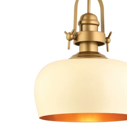 Lampa wisząca na lince MONZA 1xE27/40W/230V Ø 30 cm kremowa/brązowa