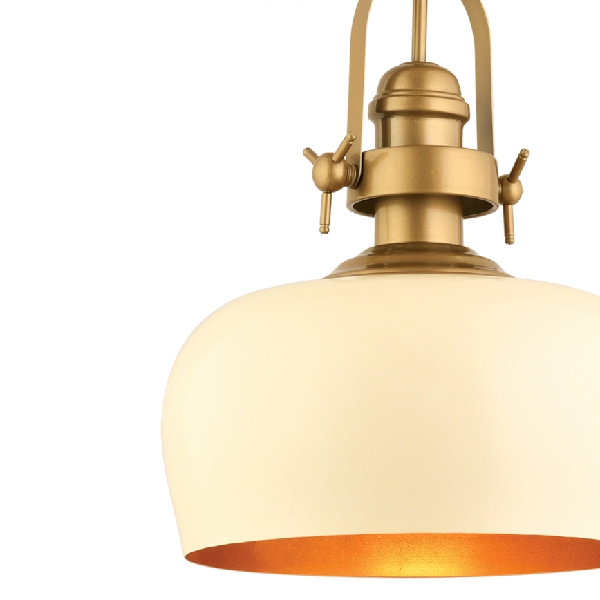 Lampa wisząca na lince MONZA 1xE27/40W/230V Ø 30 cm kremowa/brązowa