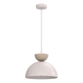 Lampa wisząca na lince NEVIS 1xE27/15W/230V śr. 29 cm kremowa