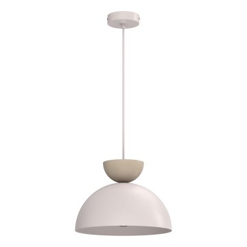 Lampa wisząca na lince NEVIS 1xE27/15W/230V śr. 29 cm kremowa