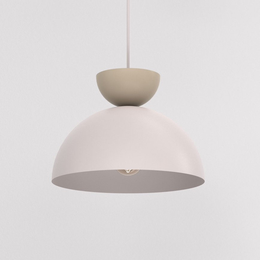 Lampa wisząca na lince NEVIS 1xE27/15W/230V śr. 29 cm kremowa