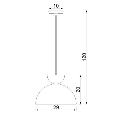 Lampa wisząca na lince NEVIS 1xE27/15W/230V śr. 29 cm kremowa