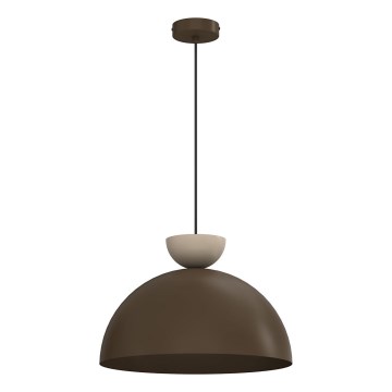 Lampa wisząca na lince NEVIS 1xE27/15W/230V śr. 38 cm brązowa