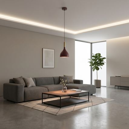 Lampa wisząca na lince NOAK 1xE27/15W/230V bordowa
