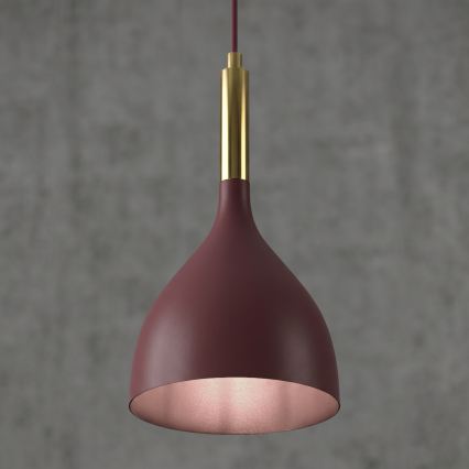 Lampa wisząca na lince NOAK 1xE27/15W/230V bordowa