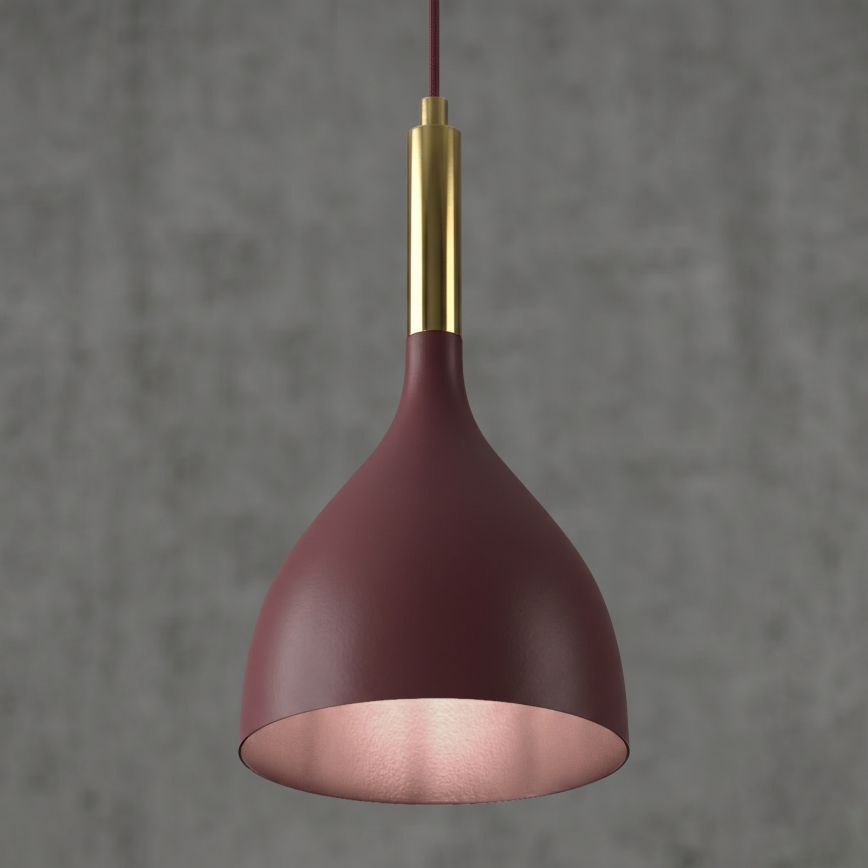 Lampa wisząca na lince NOAK 1xE27/15W/230V bordowa