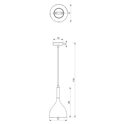 Lampa wisząca na lince NOAK 1xE27/15W/230V bordowa