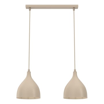 Lampa wisząca na lince NOAK CLASSIC 2xE27/15W/230V beżowa