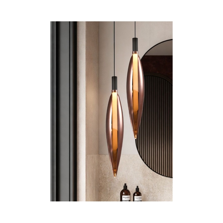 Lampa wisząca na lince NORDIC 1xG9/5W/230V czarna/miedziana