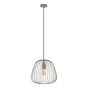Lampa wisząca na lince OVELLA 1xE27/15W/230V, śr. 36 cm, beżowa