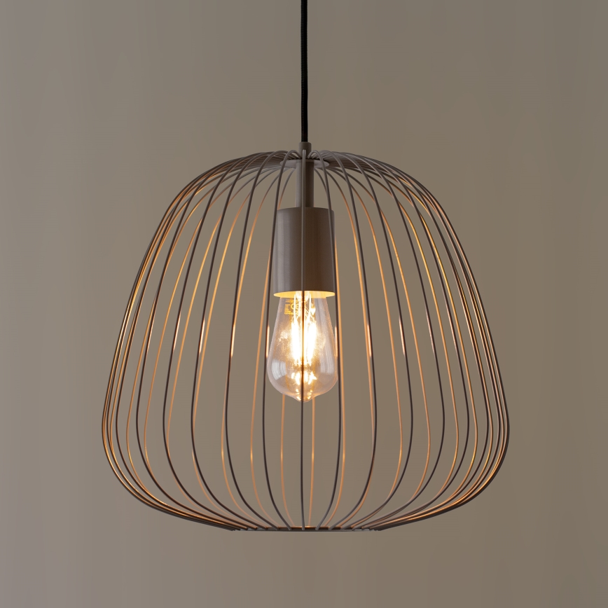 Lampa wisząca na lince OVELLA 1xE27/15W/230V, śr. 36 cm, beżowa