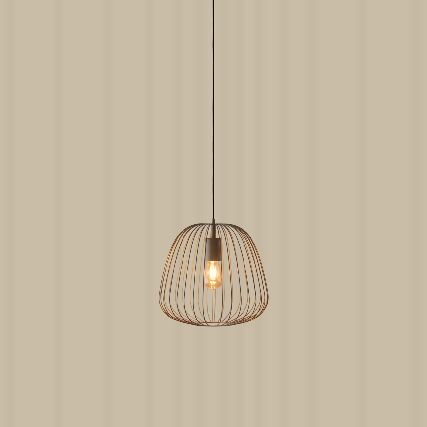 Lampa wisząca na lince OVELLA 1xE27/15W/230V, śr. 36 cm, beżowa