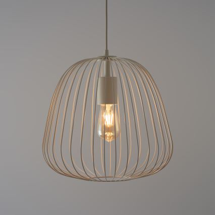 Lampa wisząca na lince OVELLA 1xE27/15W/230V, śr. 36 cm, kremowa
