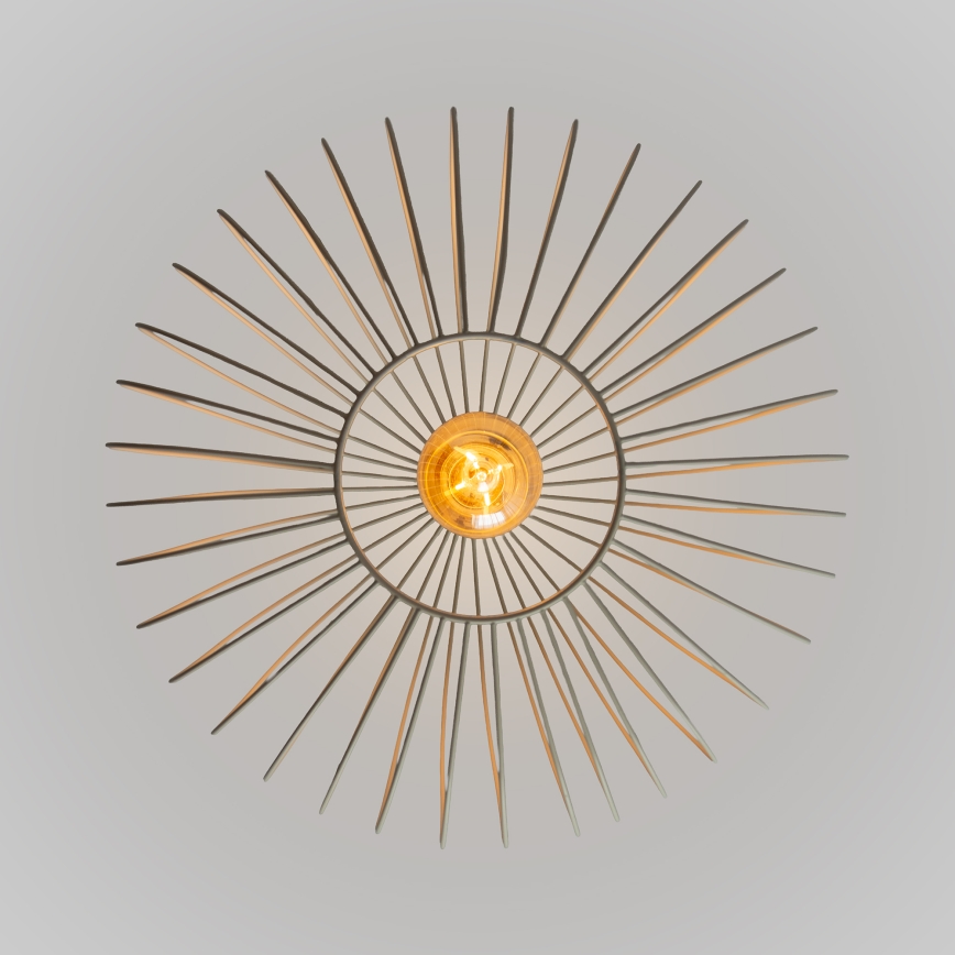 Lampa wisząca na lince OVELLA 1xE27/15W/230V, śr. 36 cm, kremowa
