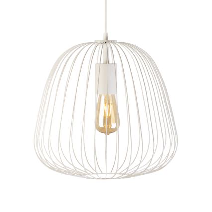 Lampa wisząca na lince OVELLA 1xE27/15W/230V, śr. 36 cm, kremowa