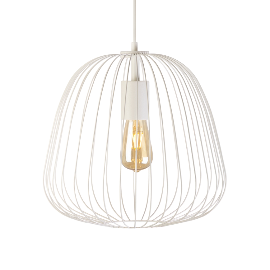 Lampa wisząca na lince OVELLA 1xE27/15W/230V, śr. 36 cm, kremowa
