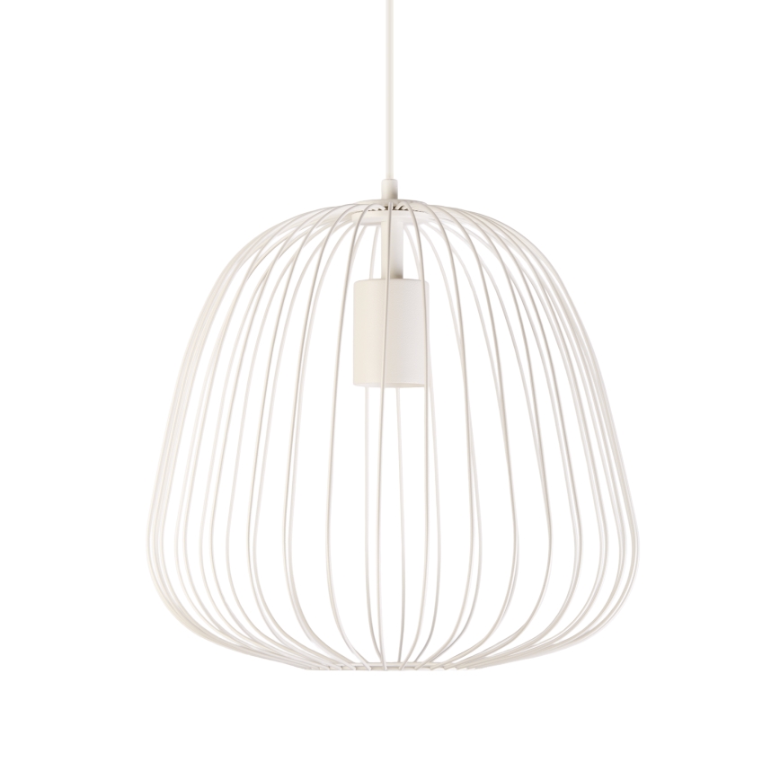 Lampa wisząca na lince OVELLA 1xE27/15W/230V, śr. 36 cm, kremowa