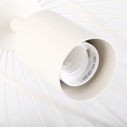 Lampa wisząca na lince OVELLA 1xE27/15W/230V, śr. 36 cm, kremowa