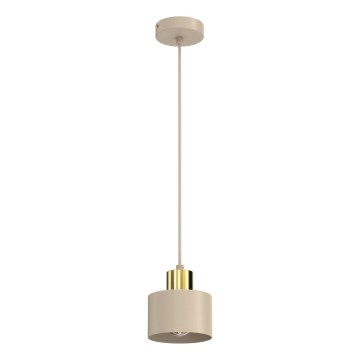 Lampa wisząca na lince PARKLA 1xE27/15W/230V beżowa/złota
