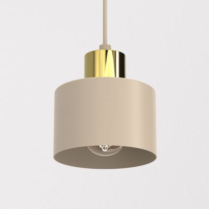 Lampa wisząca na lince PARKLA 1xE27/15W/230V beżowa/złota